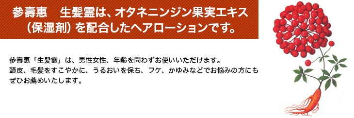 オタネニンジン(高麗人参)果実エキスに含まれるサポニンが、抜け毛の原因に働きかけます